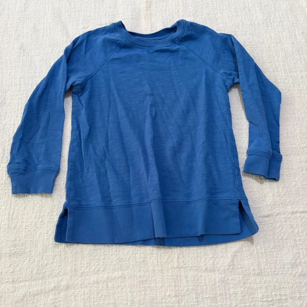 Primary Kids Bundle Purple Cotton Dress & Blue Slub Raglan Top Size 4-5